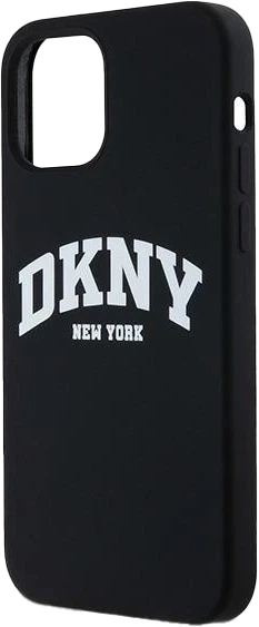 Etui DKNY Liquid Silicone White Printed Logo MagSafe do Apple iPhone 12/12 Pro Black (3666339266608) - obraz 5
