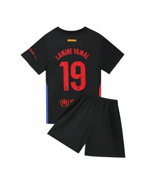 Детская футбольная форма FC Barcelona Lamine Yamal №19 (чёрная), футболка + шорты 24(130-140см) - изображение 2