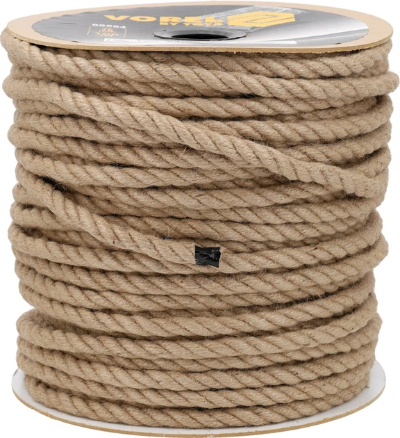 Мотузка джутова VOREL 16 мм 100 м на котушці 69564 (5906083114953) - зображення 1