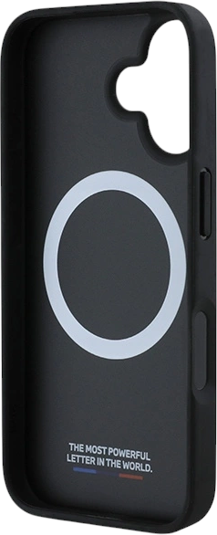 Etui plecki BMW M Perforated Tricolor Line MagSafe do Apple iPhone 16 Black (BMHMP16S23PUPDK) - obraz 7