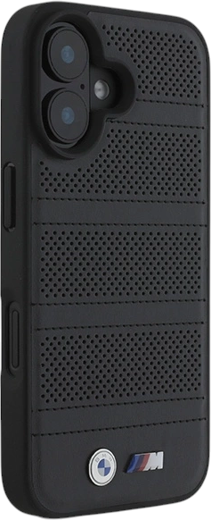 Etui plecki BMW M Perforated And Stitched Line MagSafe do Apple iPhone 16 Black (BMHMP16S23PUSPK) - obraz 4