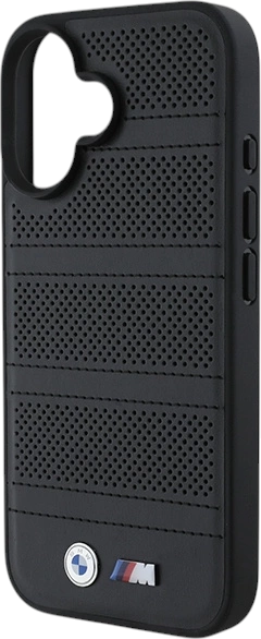 Etui plecki BMW M Perforated And Stitched Line MagSafe do Apple iPhone 16 Black (BMHMP16S23PUSPK) - obraz 6