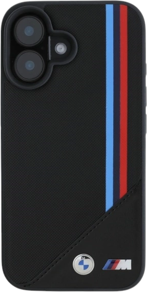 Etui plecki BMW M Meshed Tricolor Stripes MagSafe do Apple iPhone 16 Black (BMHMP16S23PUTRK) - obraz 3