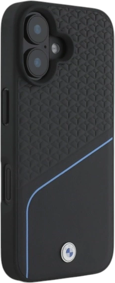 Etui plecki BMW Sign Leather Textured And Line MagSafe do Apple iPhone 16 Black (BMHMP16S23RDCLK) - obraz 4