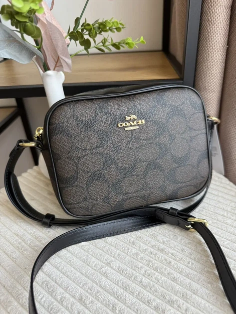 Сумка подарунок coach Сумка жіноча Coach Jamie Camera Bag In Signature Canva Gold/Brown/Black а - изображение 3