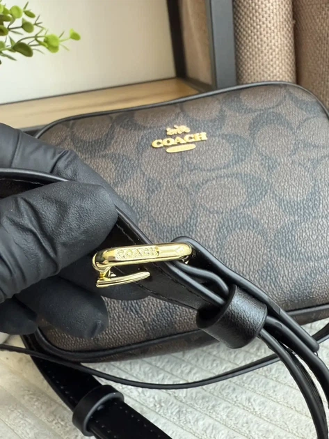 Сумка подарунок coach Сумка жіноча Coach Jamie Camera Bag In Signature Canva Gold/Brown/Black а - изображение 5