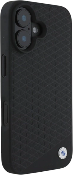 Etui plecki BMW Sign Leather Diamond Metal Logo MagSafe do Apple iPhone 16 Black (BMHMP16S23RDDK) - obraz 4