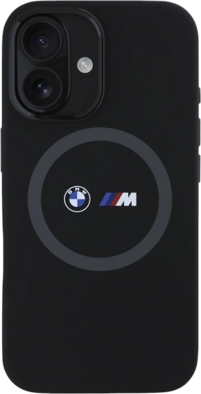 Etui plecki BMW M Silicone Printed Ring MagSafe do Apple iPhone 16 Black (BMHMP16S23SROK) - obraz 3
