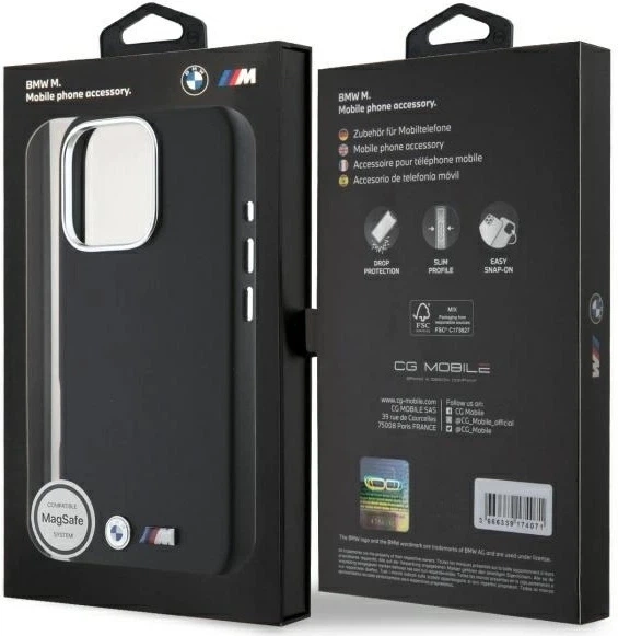 Etui plecki BMW M Smooth Full Wrapped Metal MagSafe do Apple iPhone 16 Pro Max Black (BMHMP16X23PMWK) - obraz 8