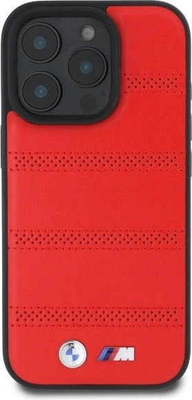 Etui plecki BMW Perforated And Stitched Line MagSafe do Apple iPhone 16 Pro Max Red (BMHMP16X23PUSPR) - obraz 2