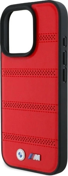 Etui plecki BMW Perforated And Stitched Line MagSafe do Apple iPhone 16 Pro Max Red (BMHMP16X23PUSPR) - obraz 5