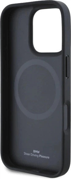 Etui plecki BMW Sign Leather Textured And Line MagSafe do Apple iPhone 16 Pro Max Black (BMHMP16X23RDCLK) - obraz 7