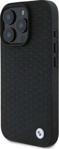 Etui plecki BMW Signature Leather Diamond Metal Logo MagSafe do Apple iPhone 16 Pro Max Black (BMHMP16X23RDDK) - obraz 2