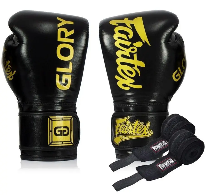 Рукавички боксерські з бинтами Fairtex BGVG1 розмір 16 унцій, чорні - Фото 1 Рукавички боксерські з бинтами Fairtex BGVG1 розмір 16 унцій, чорні - изображение 1