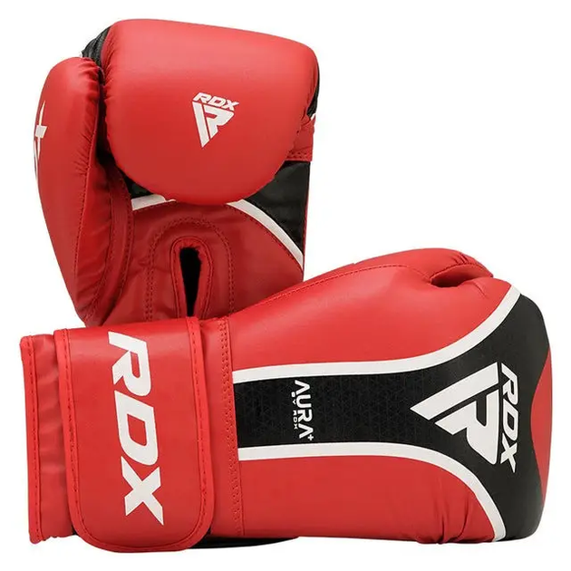 Рукавички боксерські з капою RDX AURA PLUS T-17 розмір 16 унцій, чорно-червоні - изображение 5