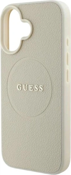 Etui Guess Grained Ring MagSafe do Apple iPhone 16 Beige (GUHMP16SPGHSMME) - obraz 6