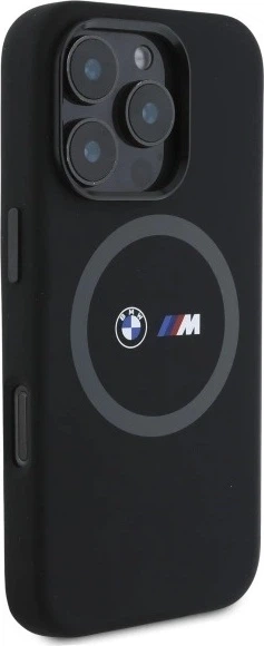 Etui plecki BMW M Silicone Printed Ring MagSafe do Apple iPhone 16 Pro Max Black (BMHMP16X23SROK) - obraz 4