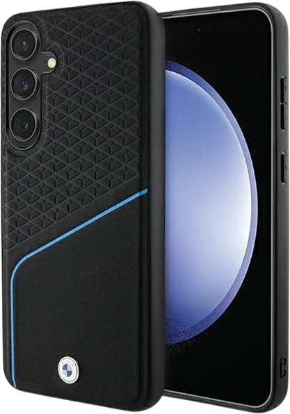 Etui plecki BMW Signature Leather Textured & Line MagSafe do Samsung Galaxy S24 Black (BMHMS24S23RDCLK) - obraz 1