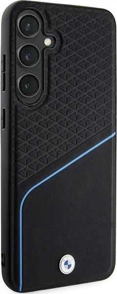 Etui plecki BMW Signature Leather Textured & Line MagSafe do Samsung Galaxy S24 Black (BMHMS24S23RDCLK) - obraz 4