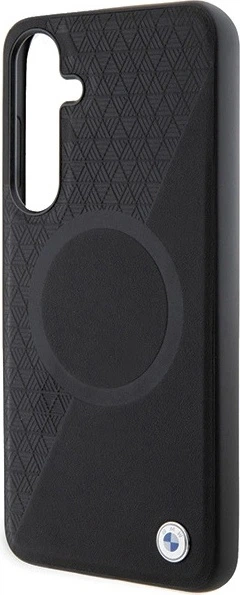 Etui plecki BMW Signature Leather Half Textured & Circle MagSafe do Samsung Galaxy S24 Black (BMHMS24S23RTPK) - obraz 6