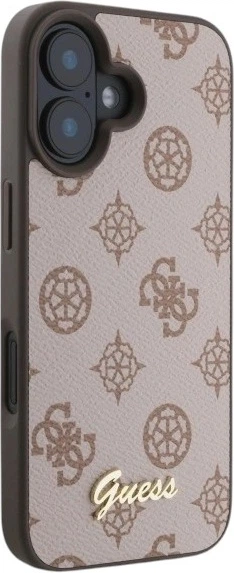 Etui Guess Peony Script MagSafe do Apple iPhone 16 Brown (GUHMP16SPGPYSW) - obraz 4