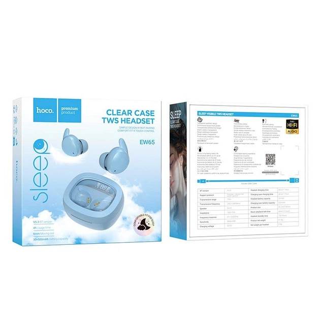 Навушники HOCO Shadow true wireless sleep BT headset EW65 зелені - Фото 3 Навушники HOCO Shadow true wireless sleep BT headset EW65 зелені - зображення 3