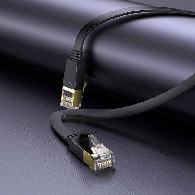 Кабель віта пара Hoco US07 General pure copper flat86work cable 10 метрів 1Gbps патч-корд - зображення 3