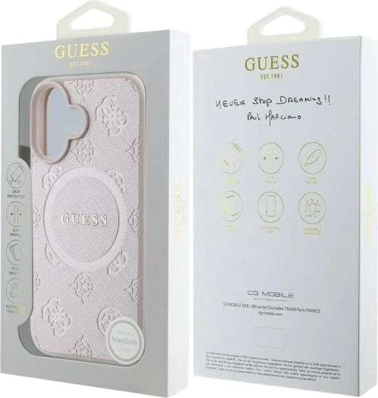 Etui Guess Saffiano Peony Classic Logo MagSafe do Apple iPhone 16 Pink (GUHMP16SPSAPSMEP) - obraz 8