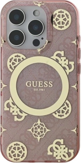 Etui Guess IML Peony On 4G Background MagSafe do Apple iPhone 16 Pro Max Pink (GUHMP16XH4PYEEP) - obraz 2