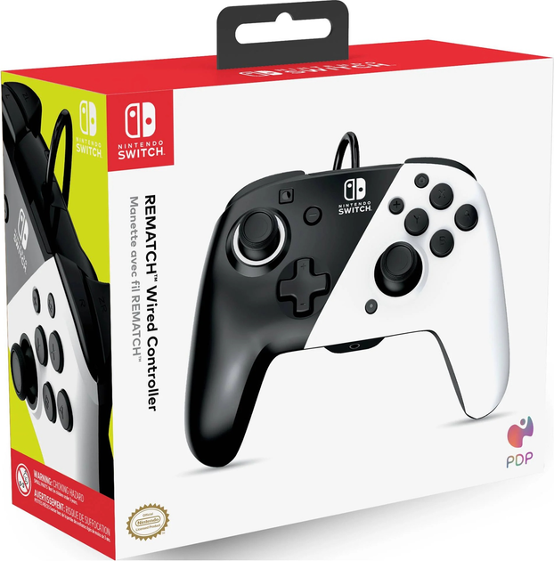 Контролер PDP Nintendo Switch Faceoff Deluxe+ Audio Wired Controller Black/White (500-134-EU-BW) - зображення 7