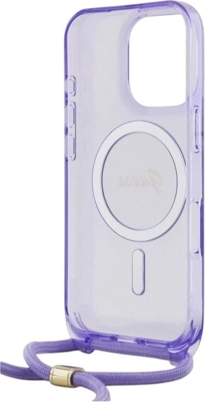 Etui Guess Crossbody Cord Script MagSafe do Apple iPhone 16 Pro Max Purple (GUHMP16XHCTSGNSU) - obraz 6