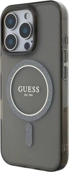 Etui Guess IML Glitter Circle MagSafe do Apple iPhone 16 Pro Max Black (GUHMP16XHFGEREK) - obraz 3