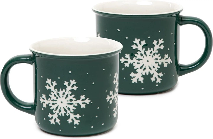 Zestaw kubków Homla Trinkie ze śnieżynką zielone 360 ml 2 szt (5904183831800) - obraz 1