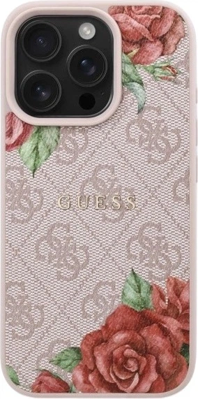 Etui Guess 4G Flowers Print MagSafe do Apple iPhone 16 Pro Max Pink (GUHMP16XP4ROPEMCP) - obraz 2