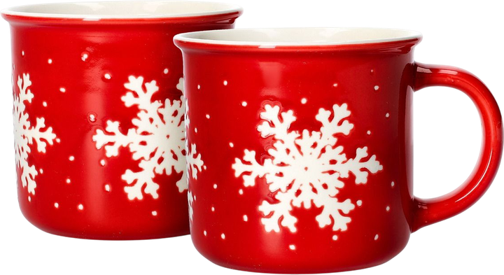 Zestaw kubków Homla Trinkie ze śnieżynką czerwone 360 ml 2 szt (5904183802107) - obraz 1