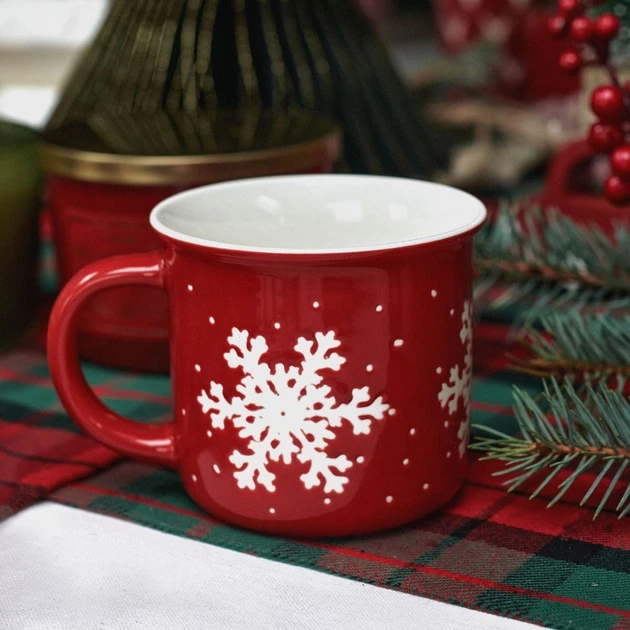 Zestaw kubków Homla Trinkie ze śnieżynką czerwone 360 ml 2 szt (5904183802107) - obraz 8