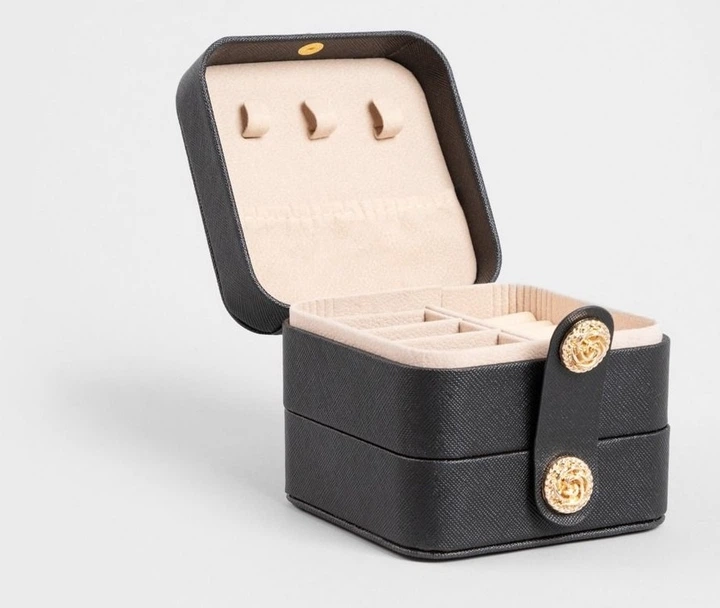 Скринька для біжутерії Homla Virello Чорна 9.5 x 9.5 x 8 см (5906496726446) - зображення 2