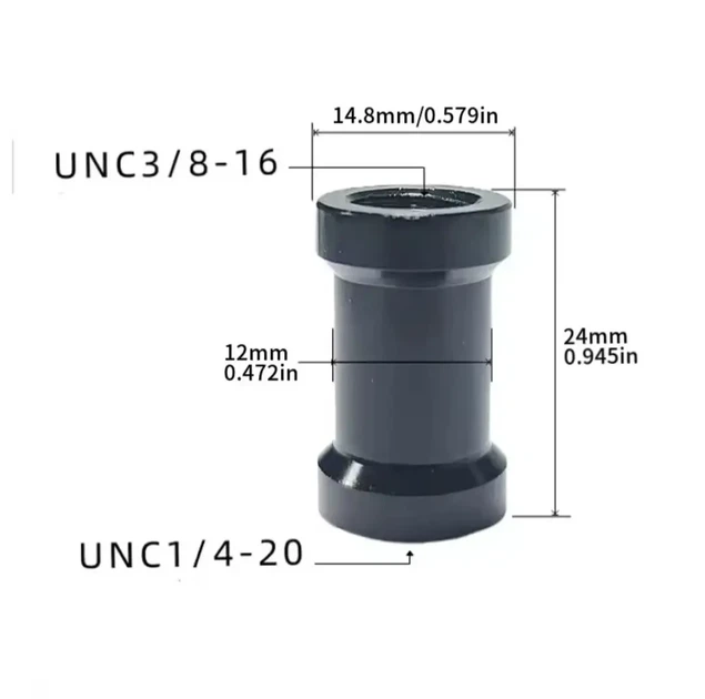 Переходник с резьбы 1/4" на резьбу 3/8" Black - Фото 2 Переходник с резьбы 1/4" на резьбу 3/8" Black - изображение 2