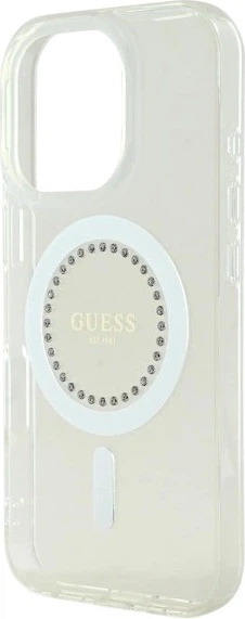Etui Guess IML Rhinestones MagSafe do Apple iPhone 16 Pro Max White (GUHMP16XPFTDTEH) - obraz 6