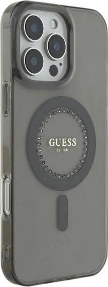 Etui Guess IML Rhinestones MagSafe do Apple iPhone 16 Pro Max Black (GUHMP16XPFTDTEK) - obraz 4