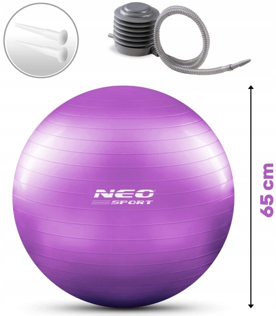 Piłka do ćwiczeń Neo Sport NS-951 65 cm Fioletowa (5903890606206) - obraz 2