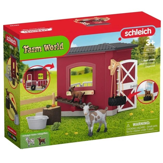 Набір фігурок Schleich Farm World Стайня для кіз 42726 (4069111053967) - зображення 1
