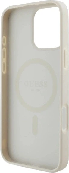 Etui Guess Grained Ring MagSafe do Apple iPhone 16 Pro Max Beige (GUHMP16XPGHSMME) - obraz 7