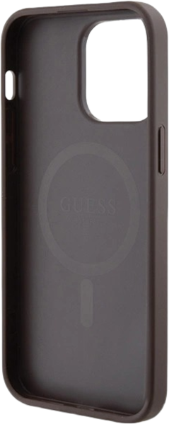 Etui plecki Guess 4G Collection Leather Metal Logo MagSafe do Apple iPhone 14 Pro Brown (3666339226442) - obraz 7