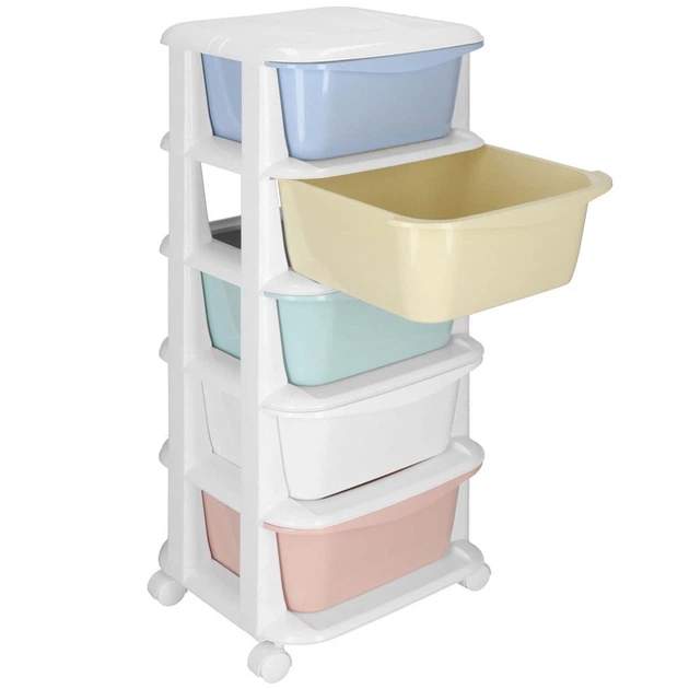 Полиця для іграшок Springos HA0213 з 5 шухлядами на колесах, Білий (5908455300483) - зображення 2