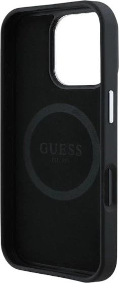 Etui Guess Grained Triangle MagSafe do Apple iPhone 16 Pro Max Black (GUHMP16XPGTSPSK) - obraz 7