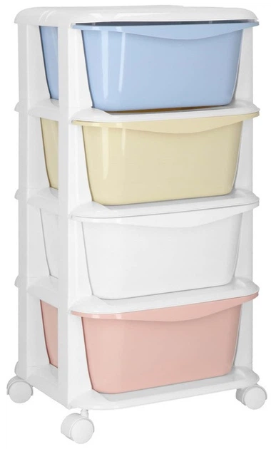 Полиця для іграшок Springos HA0214 з 4 шухлядами на колесах, Білий (5908455300490) - зображення 1