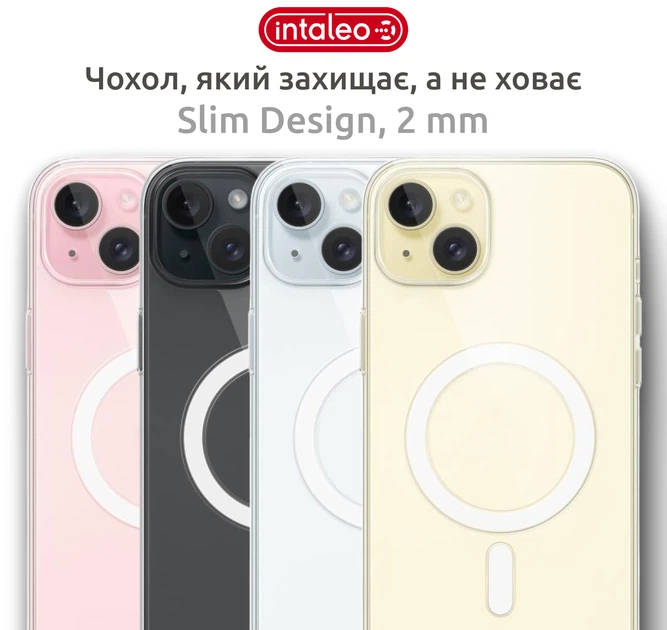 Чехол для смартфона Intaleo Clear MagSafe для Apple iPhone 15 Plus Transparent (1283126577628) - Фото 2 Чехол для смартфона Intaleo Clear MagSafe для Apple iPhone 15 Plus Transparent (1283126577628) - изображение 2