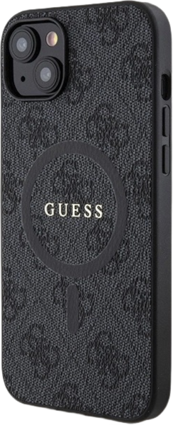Etui plecki Guess 4G Collection Leather Metal Logo MagSafe do Apple iPhone 14/15/13 Black (3666339226282) - obraz 3