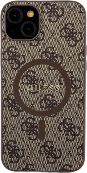 Etui plecki Guess 4G Collection Leather Metal Logo MagSafe do Apple iPhone 14/15/13 Brown (3666339226428) - obraz 2
